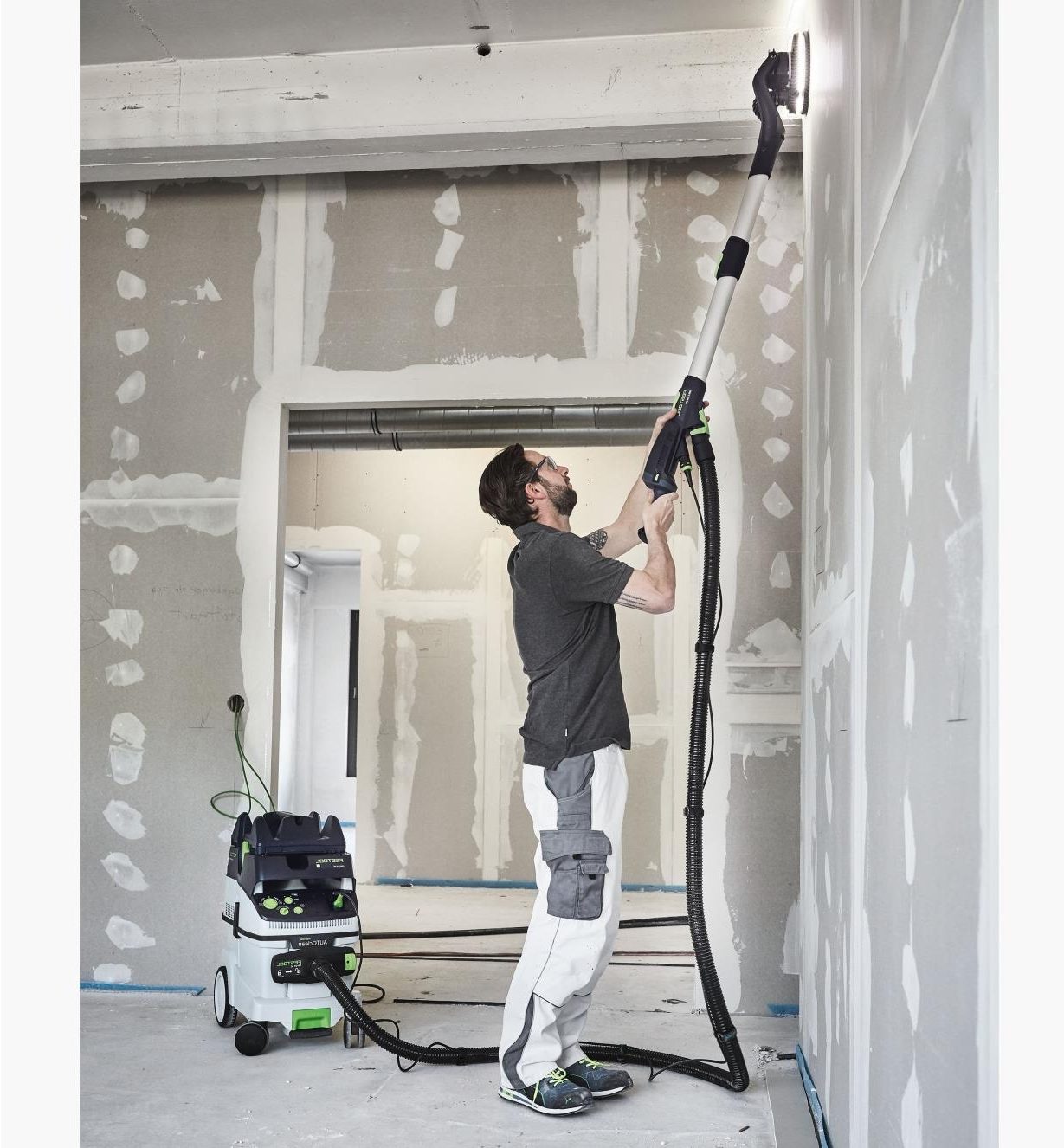 Ponceuse Murale Électrique Pliable 1250W 5 Vitesses Avec Aspirateur - Oamger